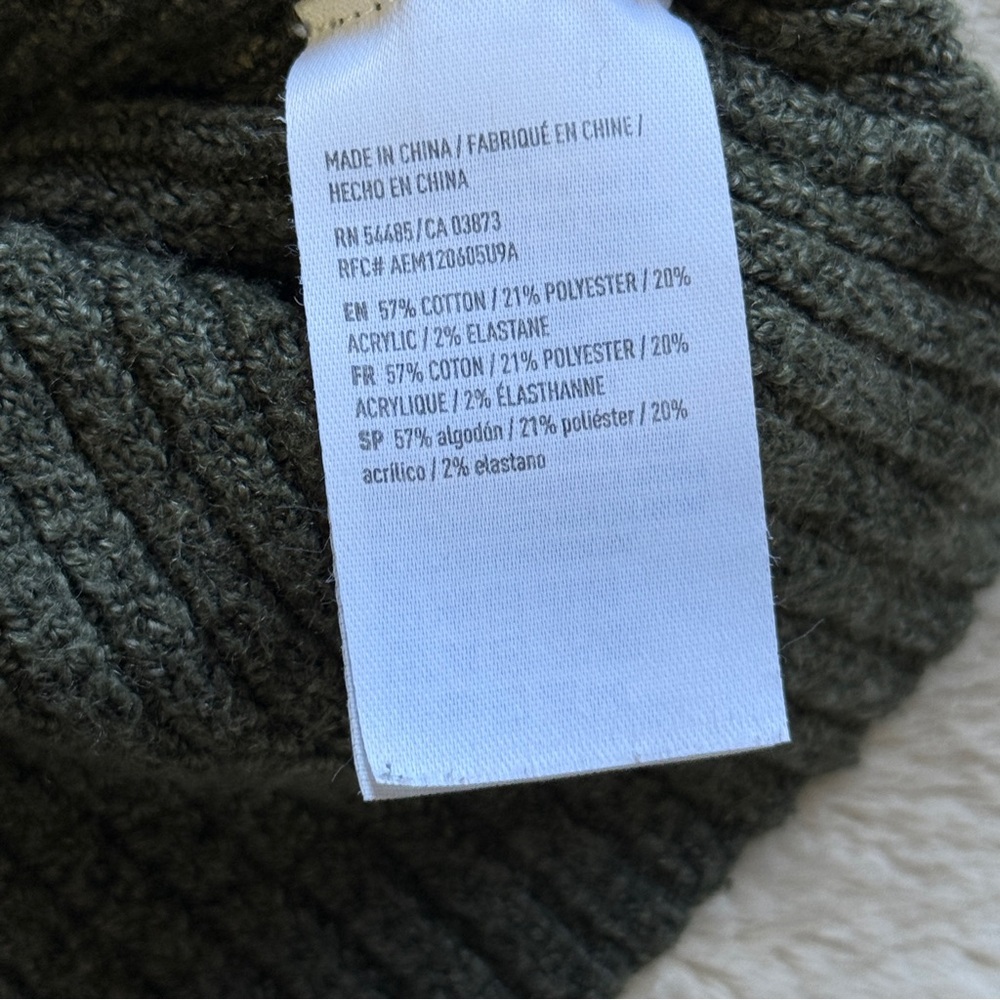 American Eagle Outfitters Women's Ribbed Knit Lace-Up Tank Top - Olive Green - Picture 6 of 6